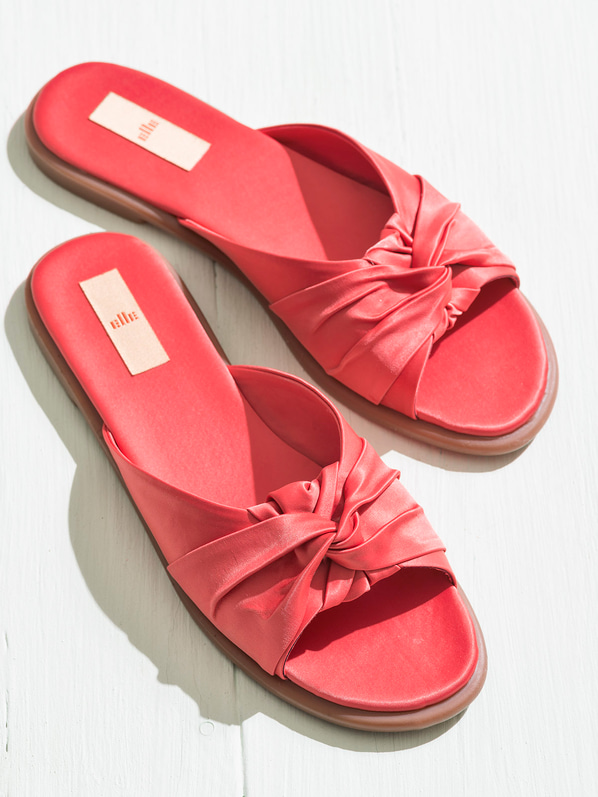 Mercan tekstil kadın düz terlik - Elle Shoes
