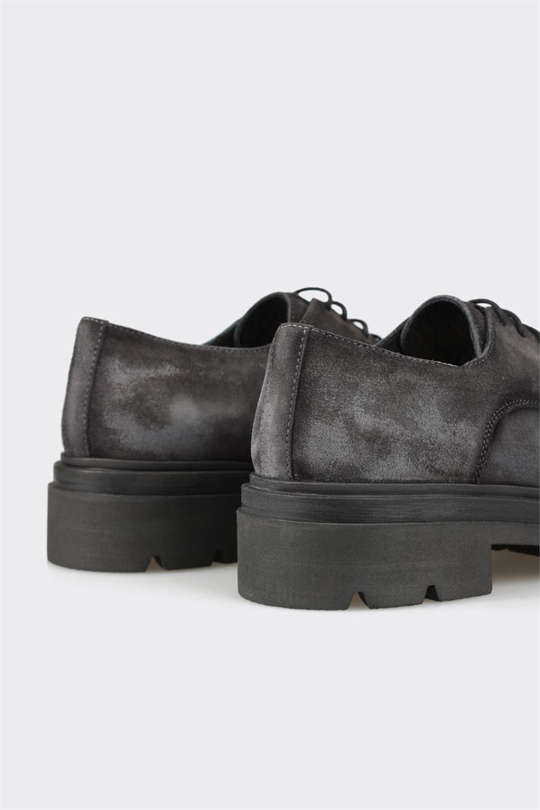 Antrasit deri erkek günlük ayakkabı, günlük kullanım için - Elle Shoes