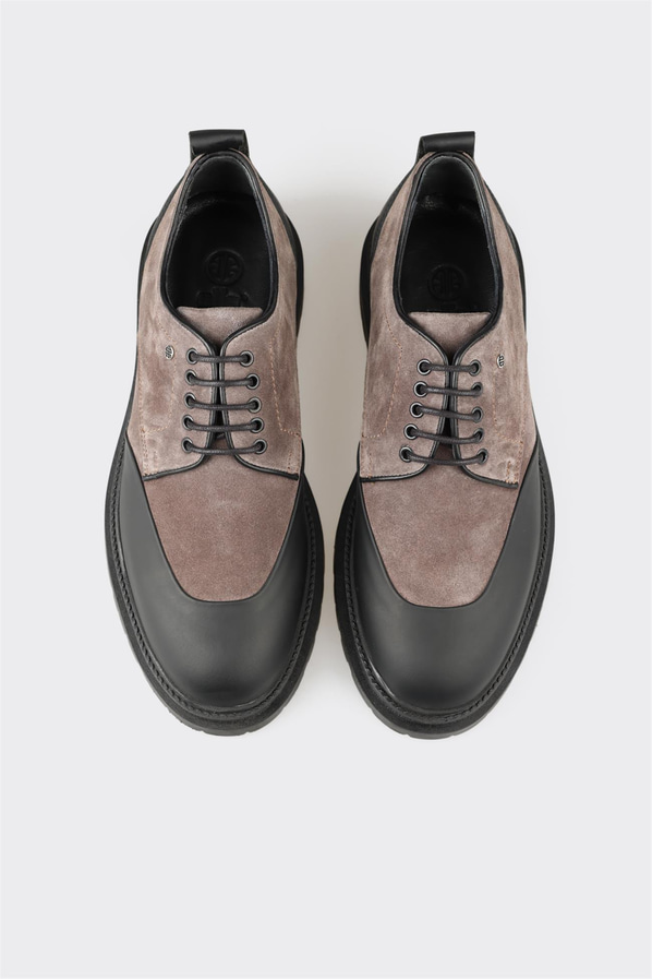 Antrasit deri erkek günlük ayakkabı, günlük kullanım için - Elle Shoes