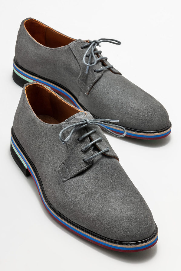 Antrasit deri erkek günlük ayakkabı, günlük kullanım için - Elle Shoes