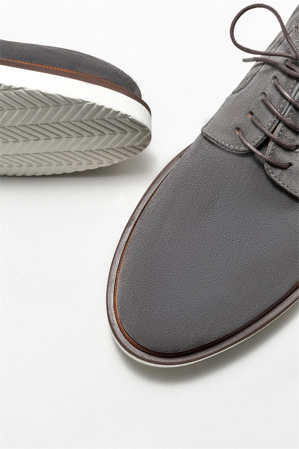 Antrasit deri erkek günlük ayakkabı, günlük kullanım için - Elle Shoes