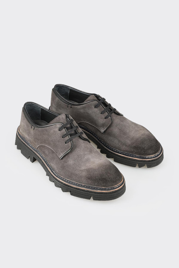 Antrasit deri erkek günlük ayakkabı, günlük kullanım için - Elle Shoes