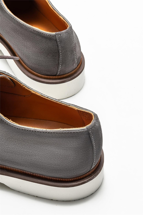 Antrasit deri erkek günlük ayakkabı, günlük kullanım için - Elle Shoes