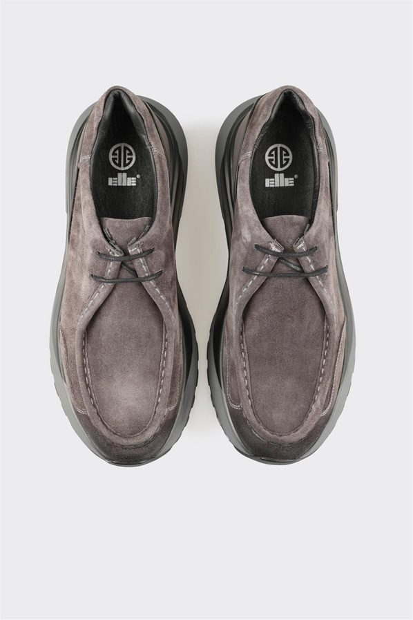Antrasit deri erkek günlük ayakkabı, günlük kullanım için - Elle Shoes