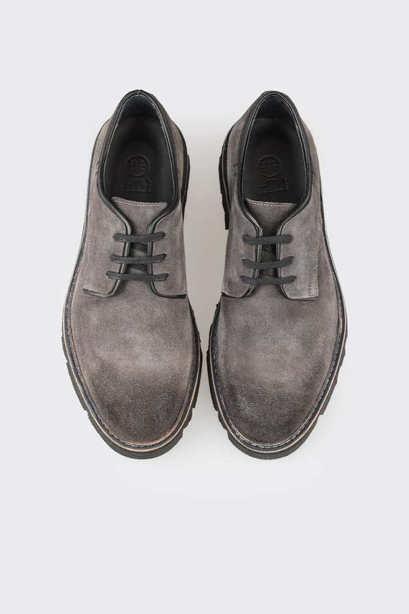Antrasit deri erkek günlük ayakkabı, günlük kullanım için - Elle Shoes