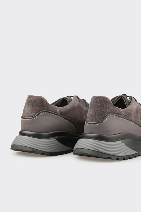Antrasit deri erkek günlük ayakkabı, günlük kullanım için - Elle Shoes