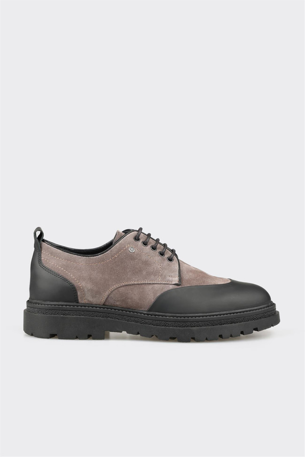Antrasit deri erkek günlük ayakkabı, günlük kullanım için - Elle Shoes