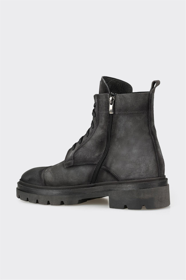 Antrasit deri erkek günlük bot, rahat kullanım için - Elle Shoes