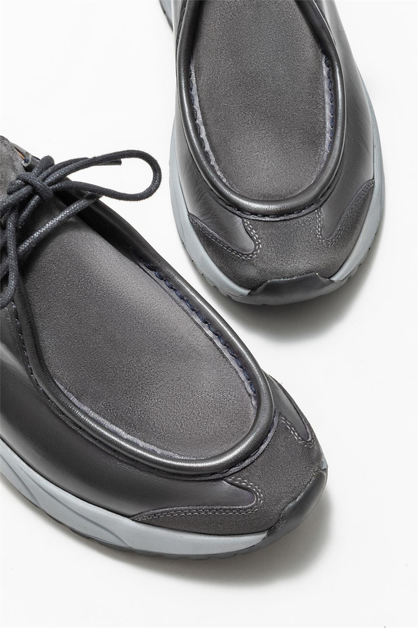 Antrasit deri erkek spor ayakkabı - Elle Shoes