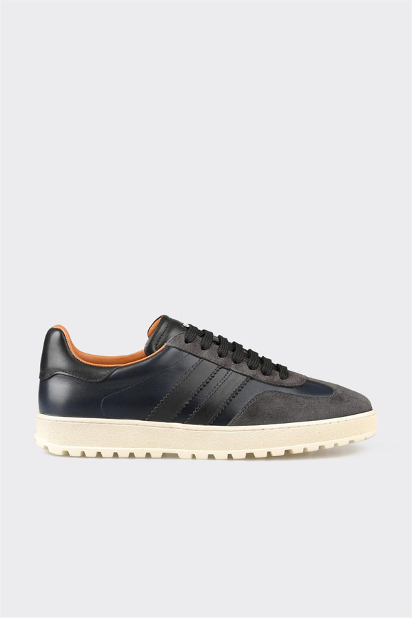 Antrasit deri ve süet erkek spor ayakkabı - Elle Shoes
