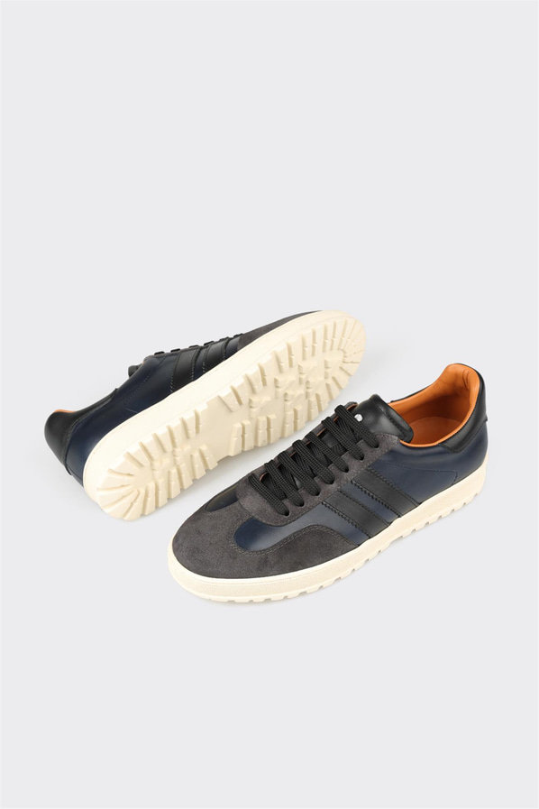 Antrasit deri ve süet erkek spor ayakkabı - Elle Shoes