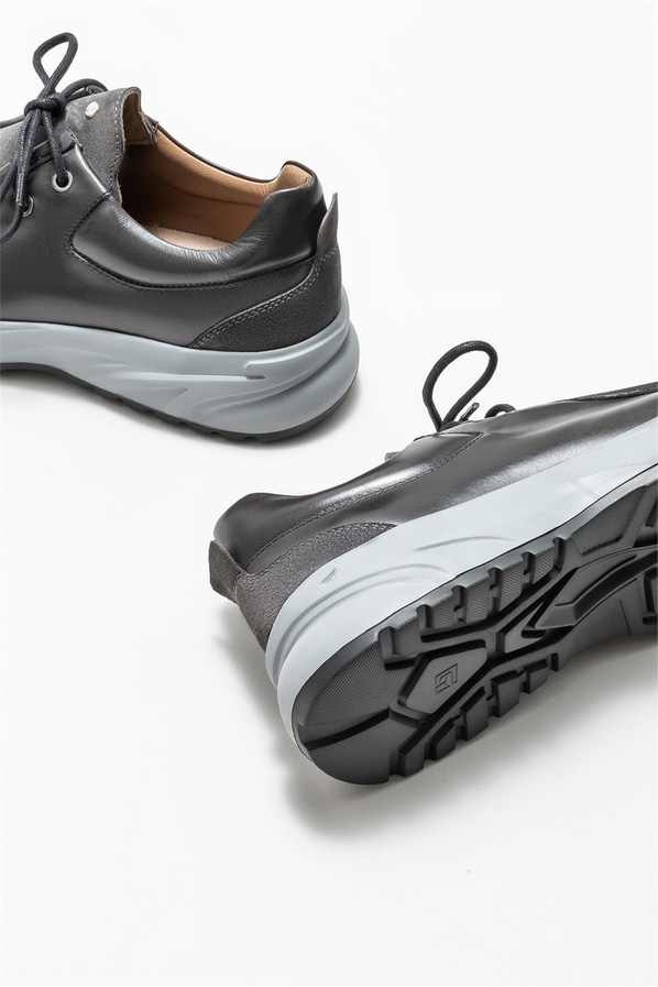 Antrasit deri erkek spor ayakkabı - Elle Shoes