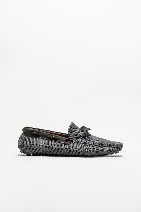 Antrasit erkek loafer, günlük kullanım için - Elle Shoes