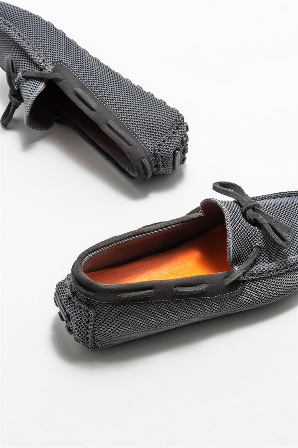 Antrasit erkek loafer, günlük kullanım için - Elle Shoes