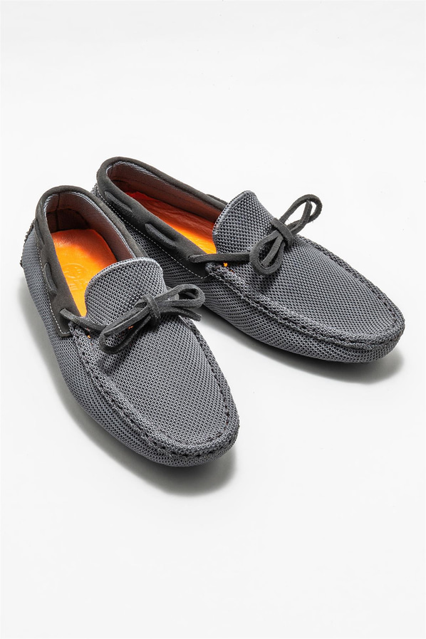 Antrasit erkek loafer, günlük kullanım için - Elle Shoes