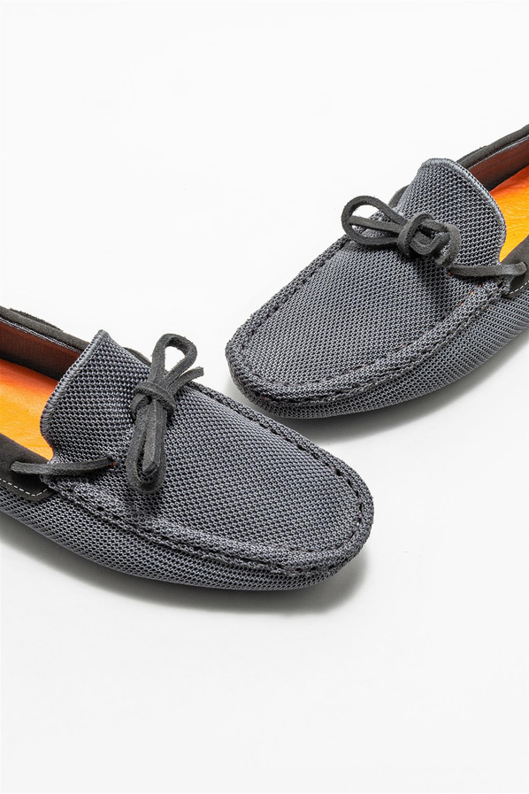 Antrasit erkek loafer, günlük kullanım için - Elle Shoes