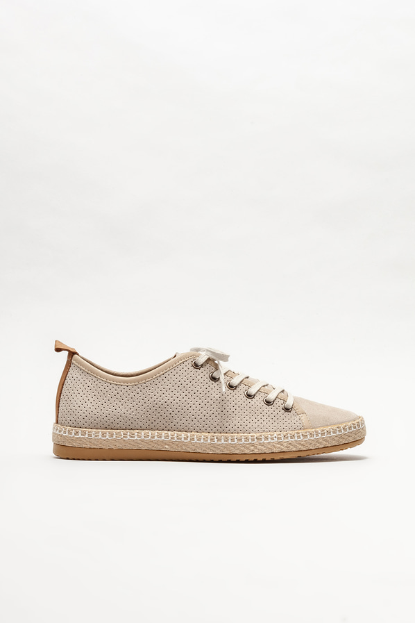 Bej deri erkek espadril - Elle Shoes