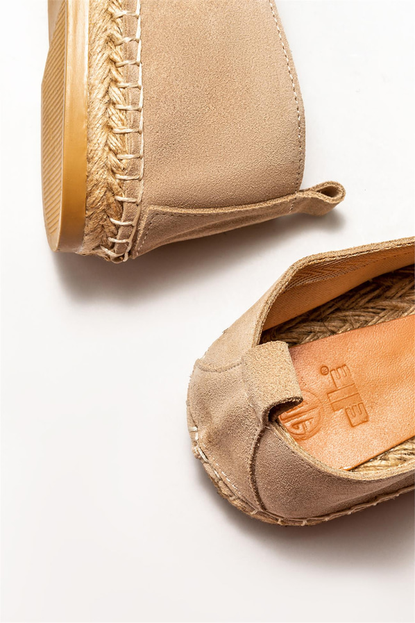Bej deri erkek espadril - Elle Shoes