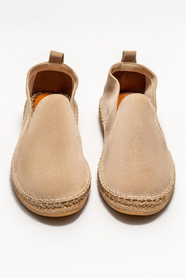 Bej deri erkek espadril - Elle Shoes