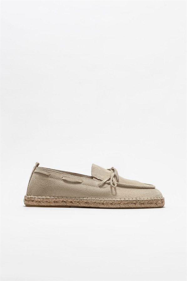Bej deri erkek espadril - Elle Shoes