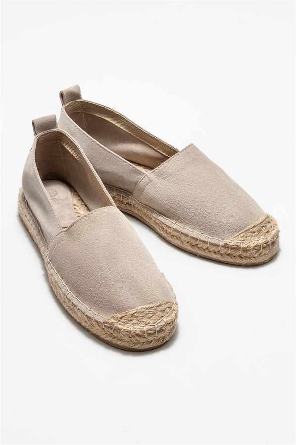 Bej deri erkek espadril - Elle Shoes