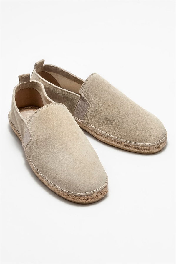 Bej deri erkek espadril - Elle Shoes