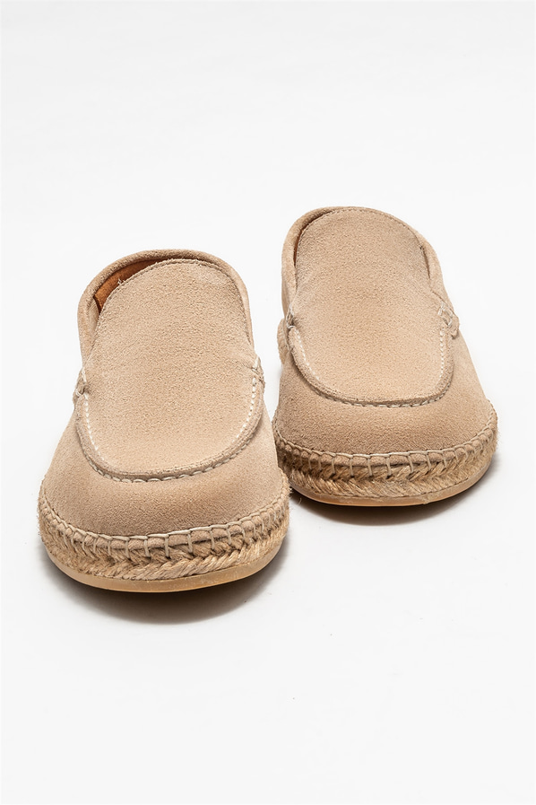 Bej deri erkek espadril - Elle Shoes