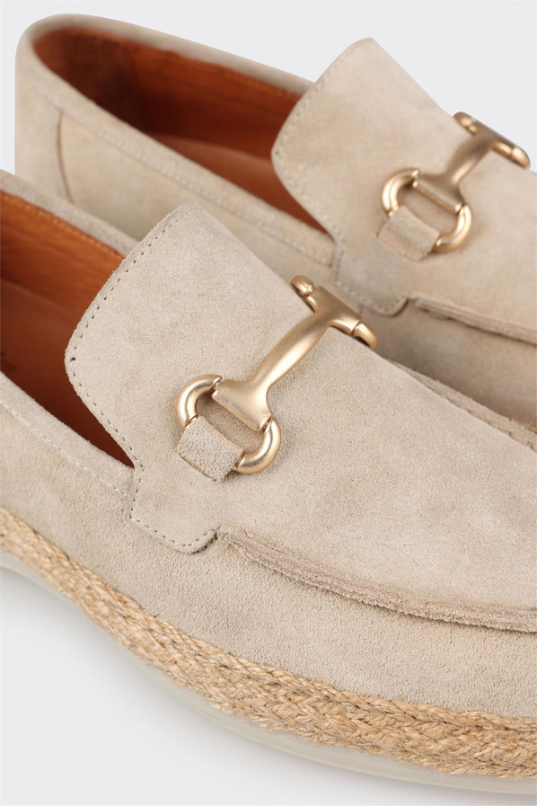 Bej deri erkek espadril - Elle Shoes