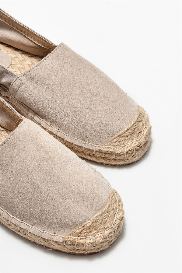Bej deri erkek espadril - Elle Shoes