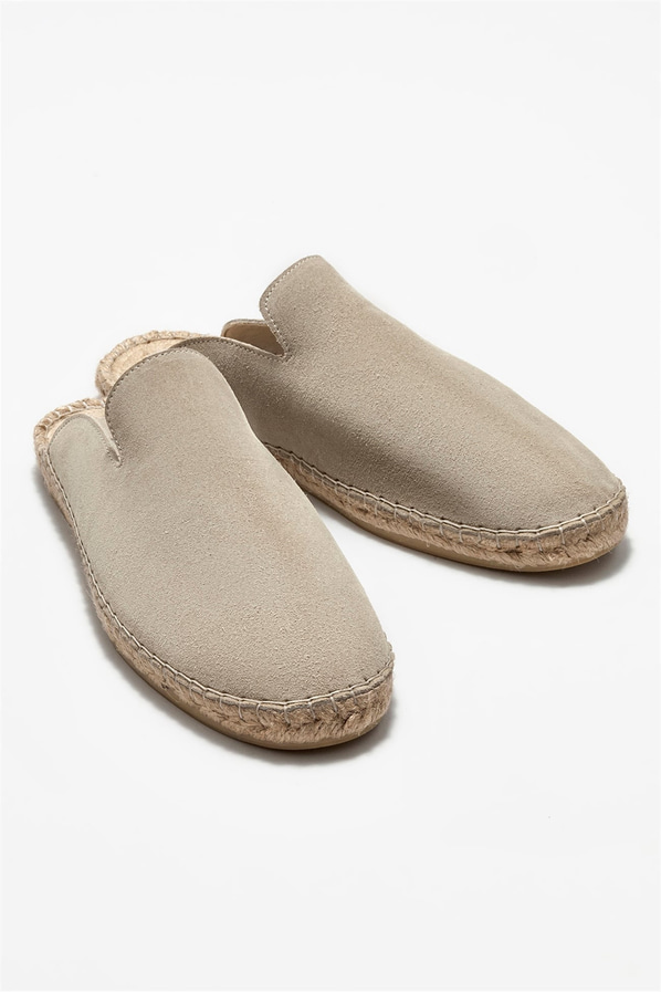 Bej deri erkek espadril - Elle Shoes