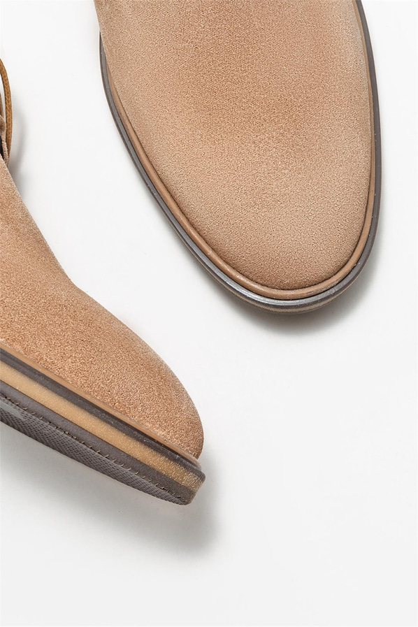 Bej deri erkek günlük ayakkabı, günlük kullanım için - Elle Shoes