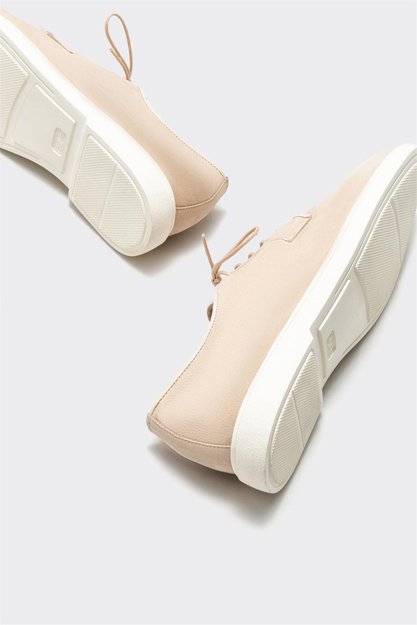 Bej deri erkek günlük ayakkabı, günlük kullanım için - Elle Shoes