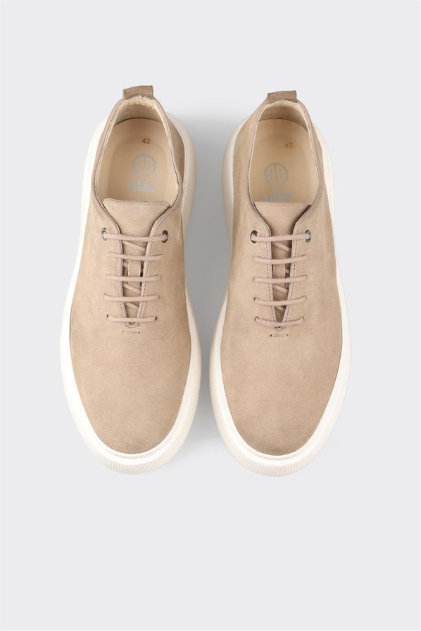 Bej deri erkek günlük ayakkabı, günlük kullanım için - Elle Shoes