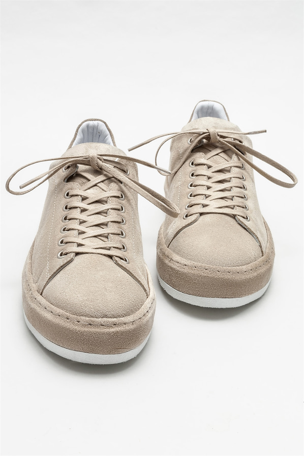 Bej deri erkek günlük ayakkabı, günlük kullanım için - Elle Shoes