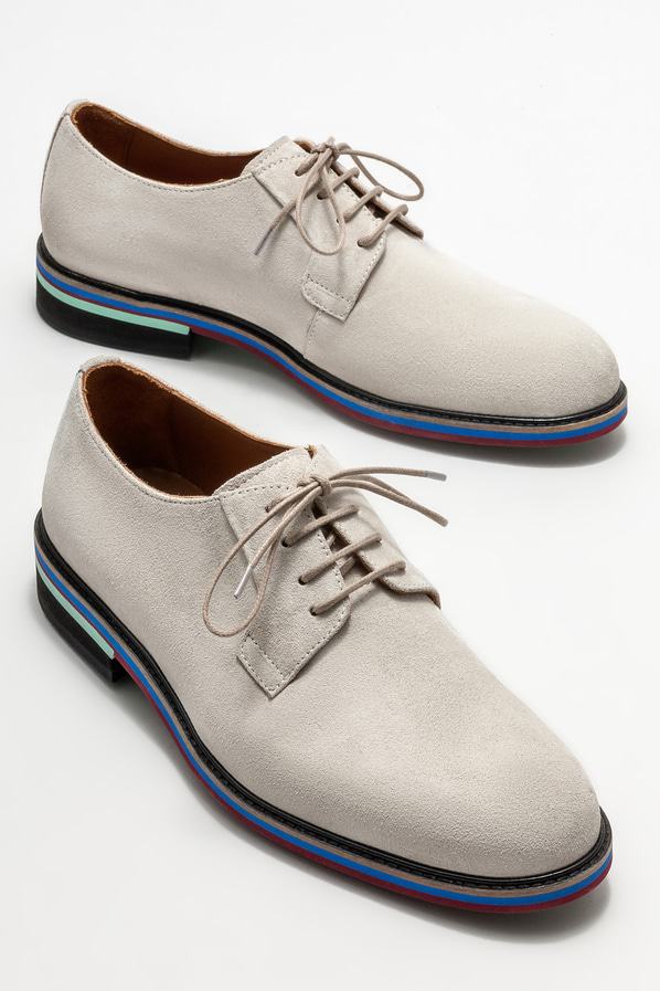 Bej deri erkek günlük ayakkabı, günlük kullanım için - Elle Shoes