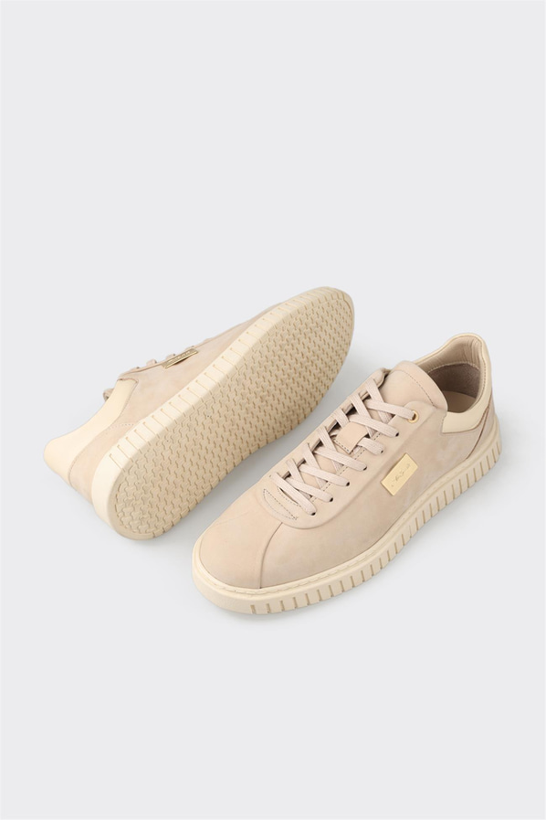 Bej deri erkek günlük ayakkabı, günlük kullanım için - Elle Shoes