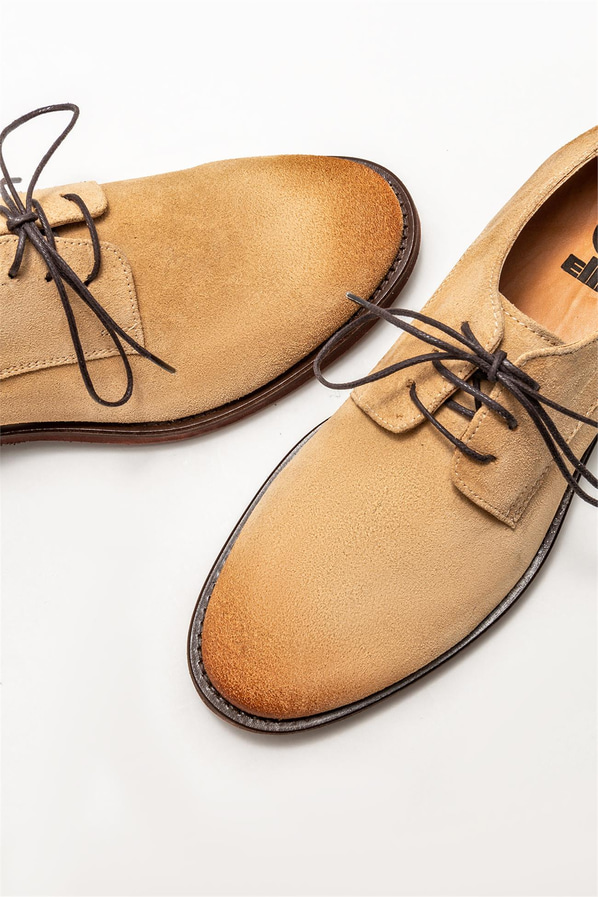 Bej deri erkek günlük ayakkabı, günlük kullanım için - Elle Shoes