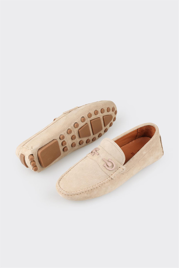 Bej deri erkek günlük ayakkabı, günlük kullanım için - Elle Shoes