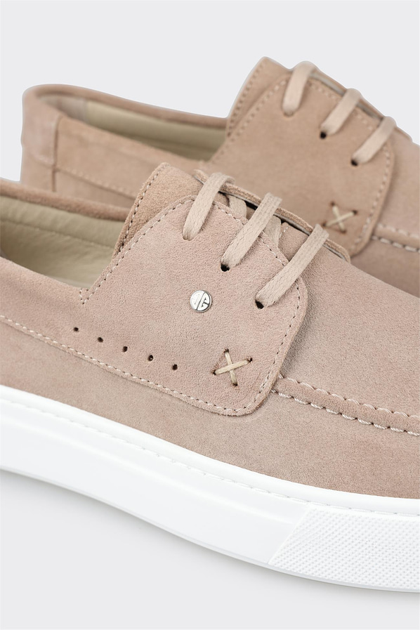 Bej deri erkek günlük ayakkabı, günlük kullanım için - Elle Shoes
