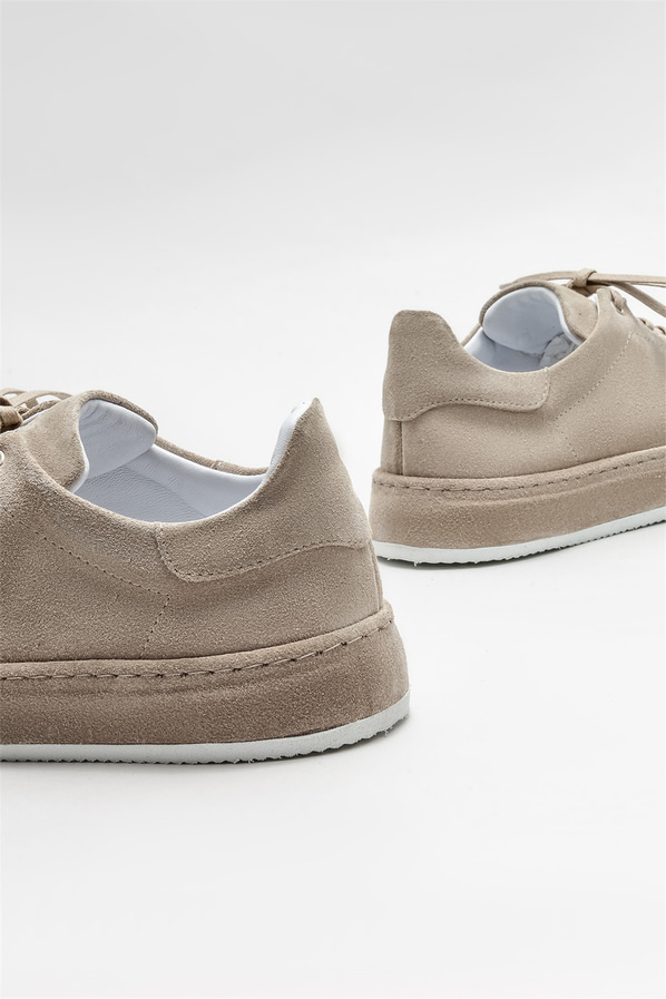 Bej deri erkek günlük ayakkabı, günlük kullanım için - Elle Shoes