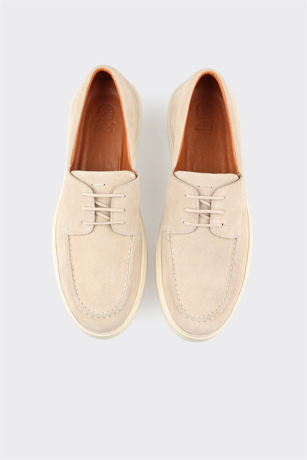 Bej deri erkek günlük ayakkabı, günlük kullanım için - Elle Shoes