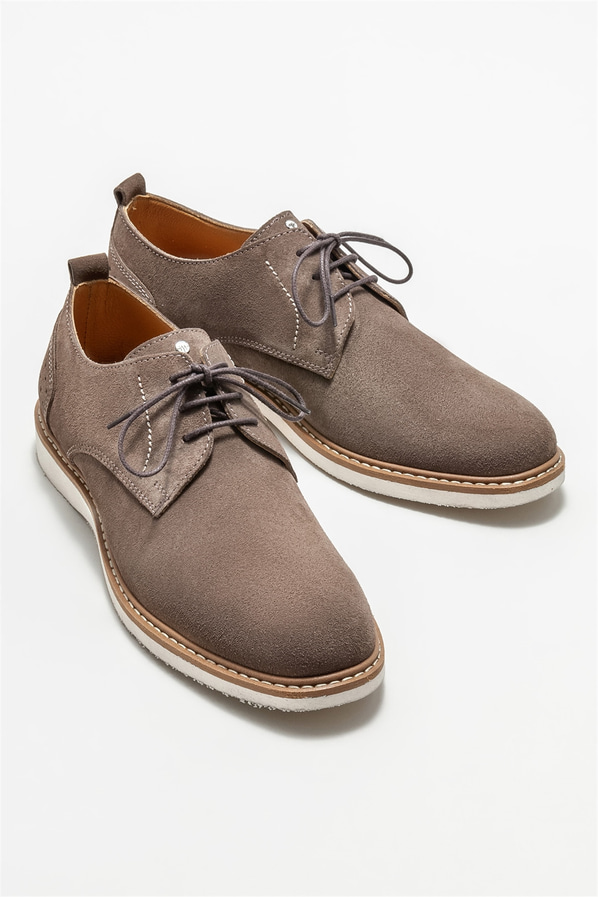Bej deri erkek günlük ayakkabı, günlük kullanım için - Elle Shoes