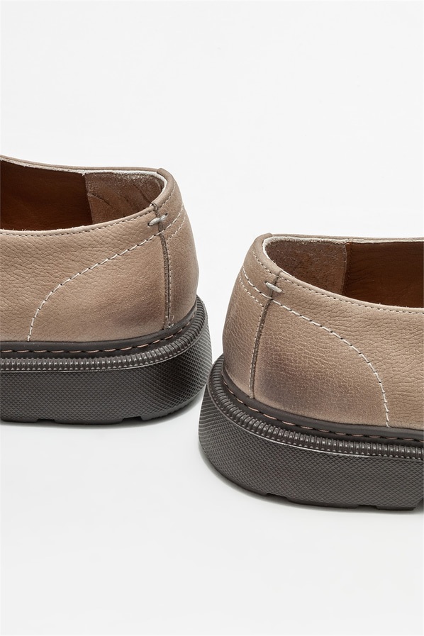 Bej deri erkek günlük ayakkabı, günlük kullanım için - Elle Shoes