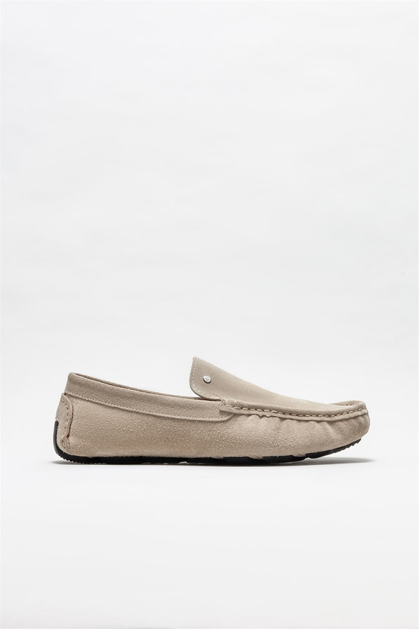 Bej deri erkek günlük ayakkabı, günlük kullanım için - Elle Shoes