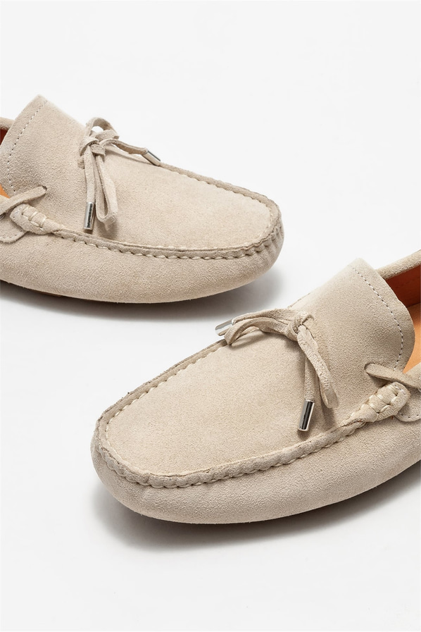 Bej deri erkek günlük ayakkabı, günlük kullanım için - Elle Shoes