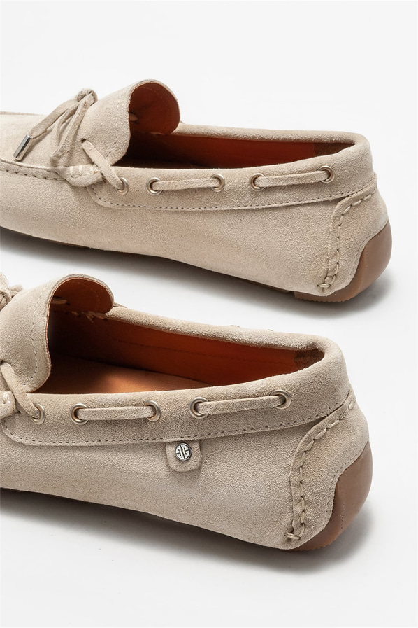 Bej deri erkek günlük ayakkabı, günlük kullanım için - Elle Shoes