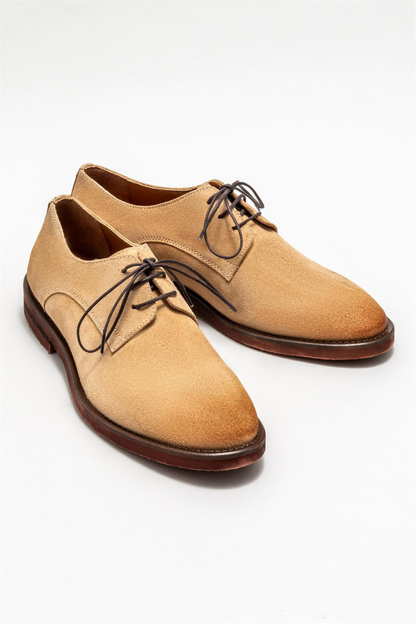 Bej deri erkek günlük ayakkabı, günlük kullanım için - Elle Shoes