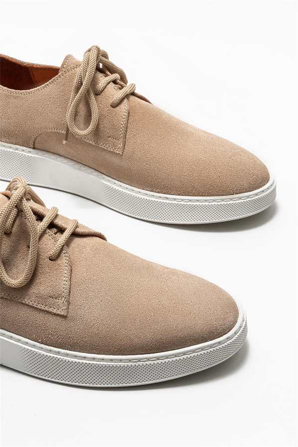 Bej deri erkek günlük ayakkabı, günlük kullanım için - Elle Shoes