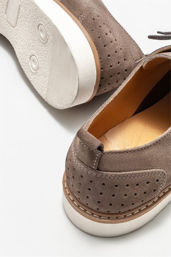 Bej deri erkek günlük ayakkabı, günlük kullanım için - Elle Shoes