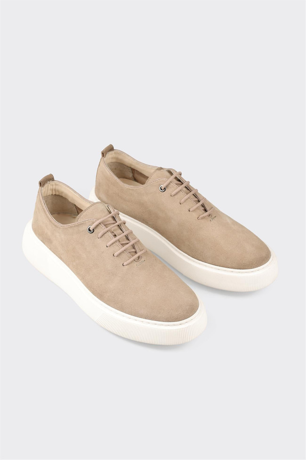 Bej deri erkek günlük ayakkabı, günlük kullanım için - Elle Shoes